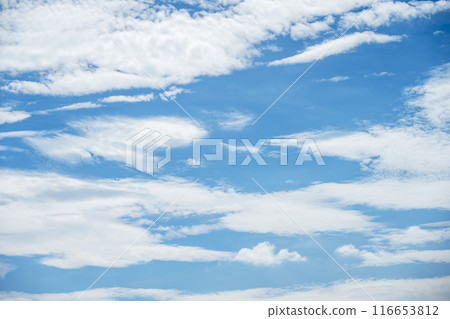Summer sky, blue sky, sunny sky, sky material [Tokyo] 116653812