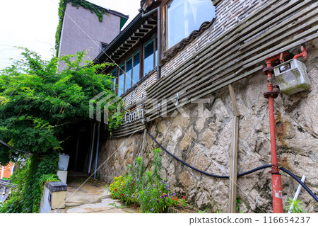 韓國北村韓屋村世界著名復古建築風景 韓國北村韓屋村世界著名復古建築風景 116654237
