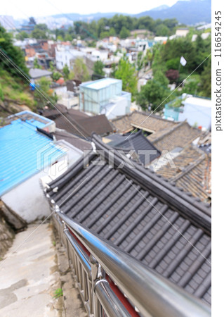 韓國北村韓屋村世界著名復古建築風景 116654245