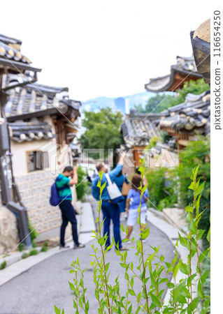 韓國北村韓屋村世界著名復古建築風景 116654250