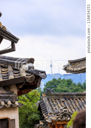 韓國北村韓屋村世界著名復古建築風景 116654251
