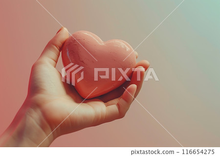 手拿著一顆心 AI 生成的影像 116654275