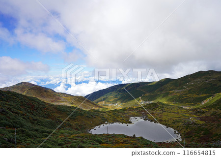 Strawberry Lake in Between Mountain Range in Old Silk Route Sikkim Strawberry Lake in Between Mountain Range in Old Silk Route Sikkim 116654815