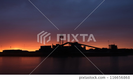 Industry area in Lulea, Norrbotten Sweden. View from the sea 116656868