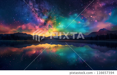 Rainbow sky and seascape Rainbow sky and seascape 116657394