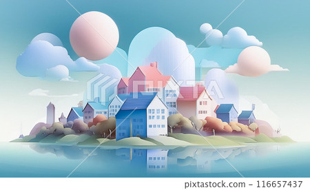 Housing illustration, Generative AI, AI images Housing illustration, Generative AI, AI images 116657437
