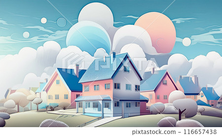 房屋插畫、生成AI、AI影像 116657438