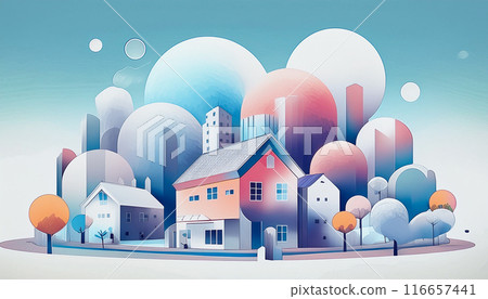 Housing illustration, Generative AI, AI images 116657441