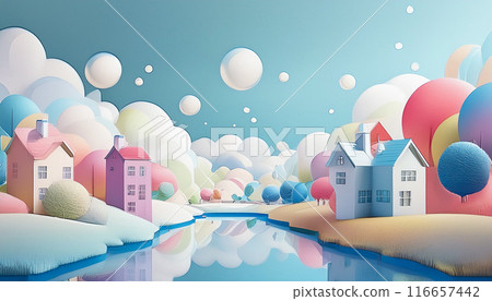 Housing illustration, Generative AI, AI images Housing illustration, Generative AI, AI images 116657442