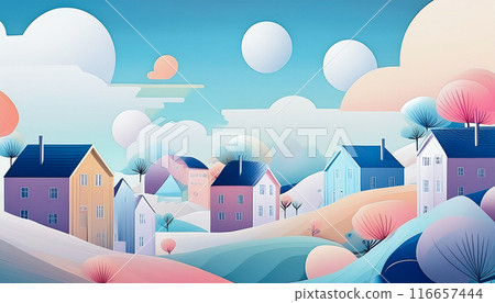 房屋插畫、生成AI、AI影像 116657444