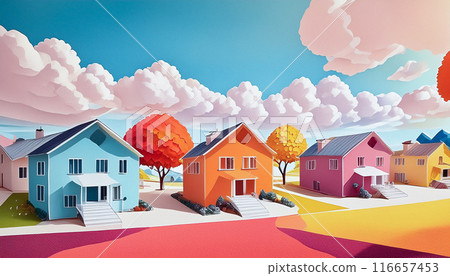 Housing illustration, Generative AI, AI images 116657453