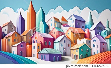 Housing illustration, Generative AI, AI images 116657456