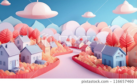 Housing illustration, Generative AI, AI images 116657460