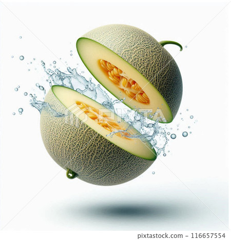 melon in water splash 116657554