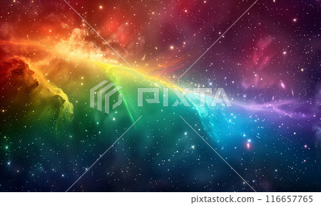 彩虹色的夜空與雲彩風景 116657765