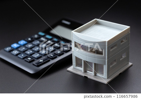 Office building and black calculator 116657986