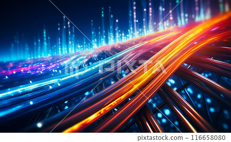 Illuminating LED cable and optical fiber, Generative AI AI image 116658080