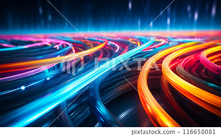 Illuminating LED cable and optical fiber, Generative AI AI image 116658081