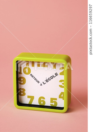 text back to school in french in a clock text back to school in french in a clock 116659297