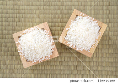 White rice served in a box 116659366