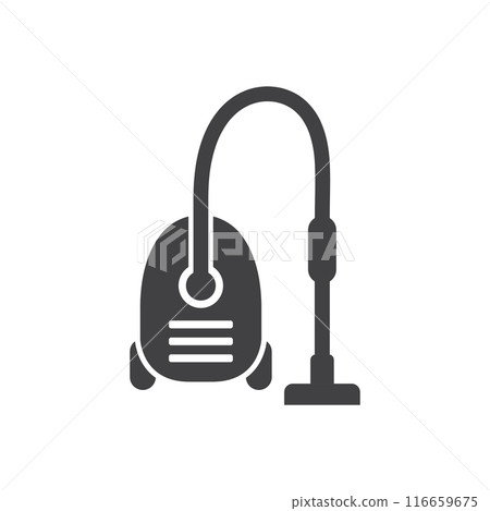 Vacuum cleaner icon in flat style. Equipment for house cleaning vector illustration on isolated background. Clean machine sign business concept. 116659675