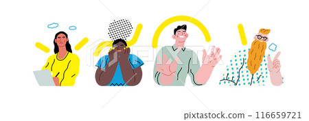 Creative Workspace: Video Conference, modern flat vector concept illustration of person engaging in virtual business meeting Connectivity, collaboration, digital interaction, remote work, productivity 116659721