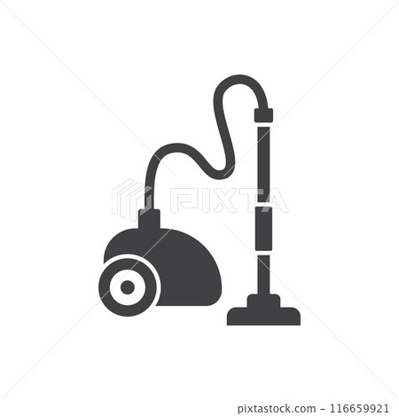 Vacuum cleaner icon in flat style. Equipment for house cleaning vector illustration on isolated background. Clean machine sign business concept. 116659921