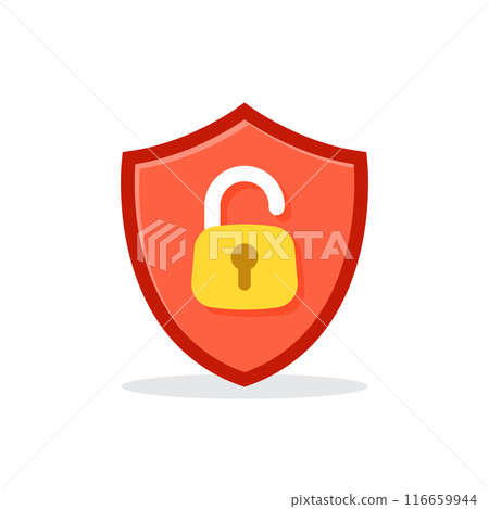 Secure icon in flat style. Privacy guarantee vector illustration on isolated background. Safety risk sign business concept. 116659944