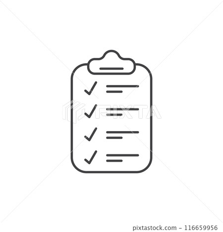Clipboard with checklist icon in flat style. Planning and organization of work vector illustration on isolated background. Document sign business concept. Clipboard with checklist icon in flat style. Planning and organization of work vector illustration on isolated background. Document sign business concept. 116659956