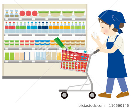 一位女工作人員以管家的身份購物 116660146