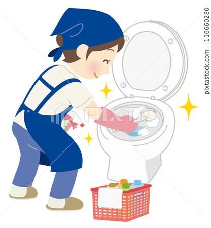 女員工當管家打掃廁所 女員工當管家打掃廁所 116660280