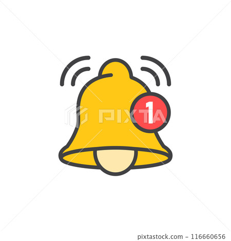Notification bell icon in flat style. Incoming inbox message vector illustration on isolated background. Ringing bell sign business concept. Notification bell icon in flat style. Incoming inbox message vector illustration on isolated background. Ringing bell sign business concept. 116660656