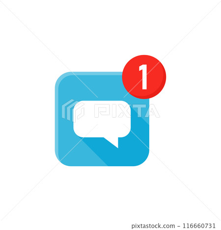 New message icon in flat style. Incoming inbox email vector illustration on isolated background. Bubble notification sign business concept. New message icon in flat style. Incoming inbox email vector illustration on isolated background. Bubble notification sign business concept. 116660731