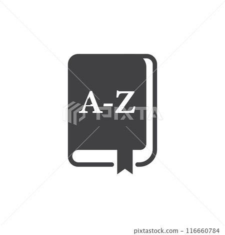 Glossary book icon in flat style. Guidebook encyclopedia vector illustration on isolated background. A-Z notebook sign business concept. Glossary book icon in flat style. Guidebook encyclopedia vector illustration on isolated background. A-Z notebook sign business concept. 116660784