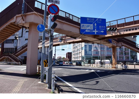 Oyama City, Tochigi Prefecture, Oyama Hyōjō-dōri and Gion-dōri intersection Oyama City, Tochigi Prefecture, Oyama Hyōjō-dōri and Gion-dōri intersection 116660870