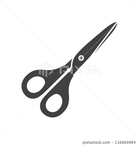 Scissor icon in flat style. Cutting hair equipment vector illustration on isolated background. Hairdressing sign business concept. 116660964