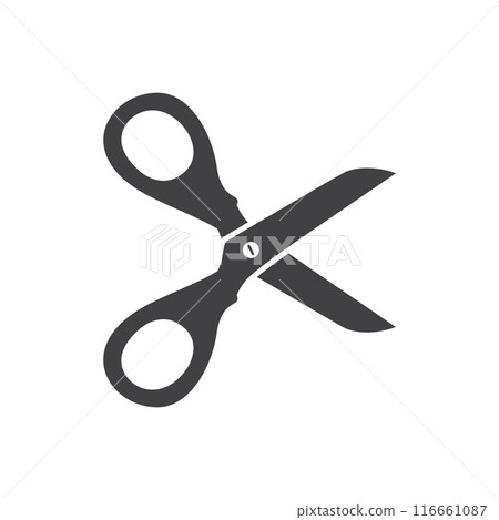 Scissor icon in flat style. Cutting hair equipment vector illustration on isolated background. Hairdressing sign business concept. 116661087