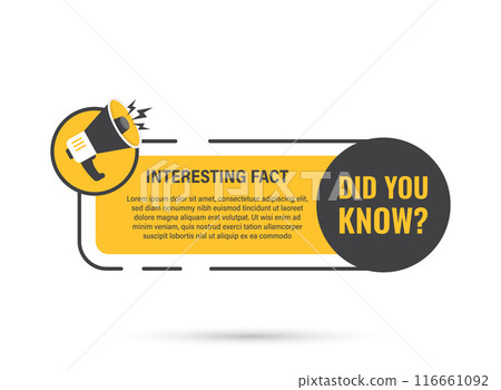 Did you know icon in flat style. Banner with frame and bulb vector illustration on white isolated background. Explanation sign business concept. 116661092