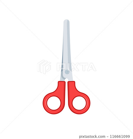 Scissor icon in flat style. Cutting hair equipment vector illustration on isolated background. Hairdressing sign business concept. 116661099