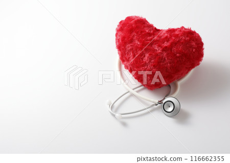 Heart and stethoscope health care image 116662355