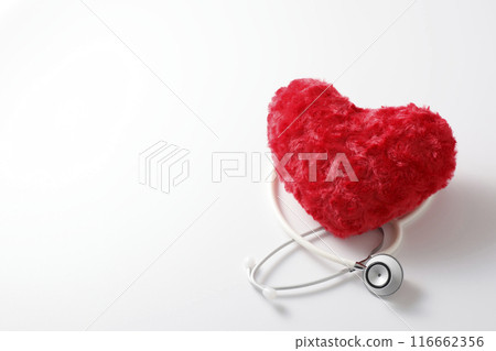 Heart and stethoscope health care image 116662356