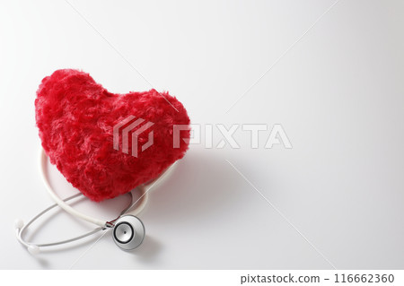 Heart and stethoscope health care image 116662360