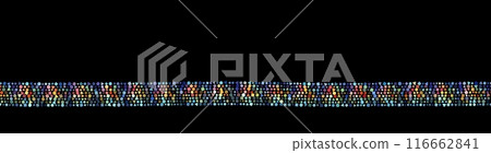 Multicolored stripe. Spots texture, multicolor dots striped pattern. Vintage color print. Png 116662841