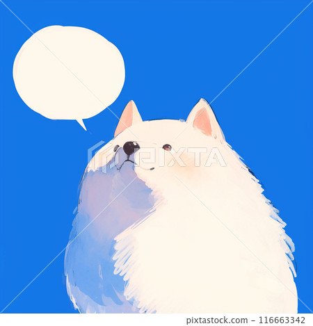 White dog and speech bubble 116663342