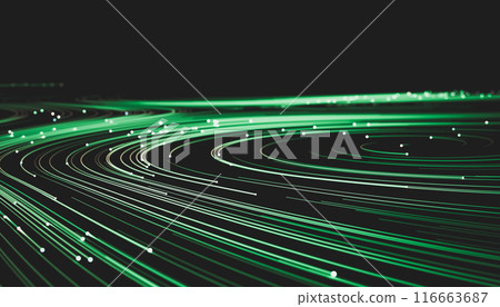 Abstract green digital technology background. Big data visualization. High speed Network connection structure. 3d render. Abstract green digital technology background. Big data visualization. High speed Network connection structure. 3d render. 116663687