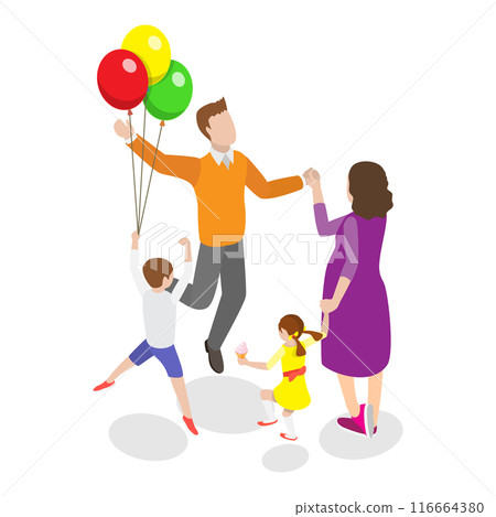 3D Isometric Flat Illustration of Happy Family Set, Playing and Enjoying Time Together. Item 2 3D Isometric Flat Illustration of Happy Family Set, Playing and Enjoying Time Together. Item 2 116664380