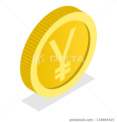 3D Isometric Flat Illustration of World Currency Coins, Elements of Design. Item 7 3D Isometric Flat Illustration of World Currency Coins, Elements of Design. Item 7 116664425