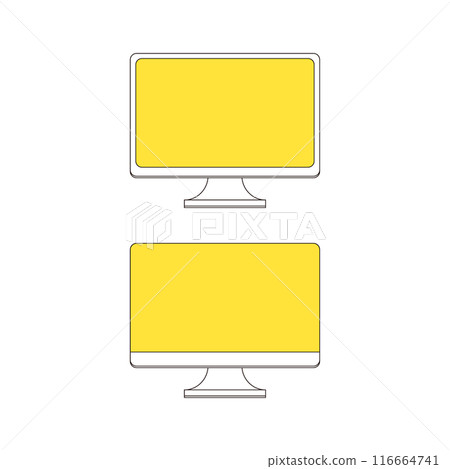 時尚簡約的桌上型電腦插畫集 116664741