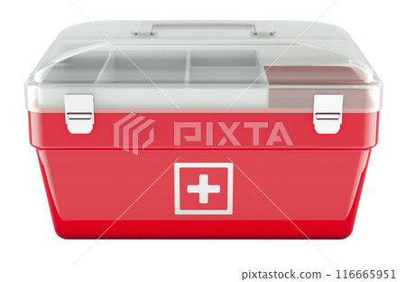 Red First Aid Kit, 3D rendering 116665951