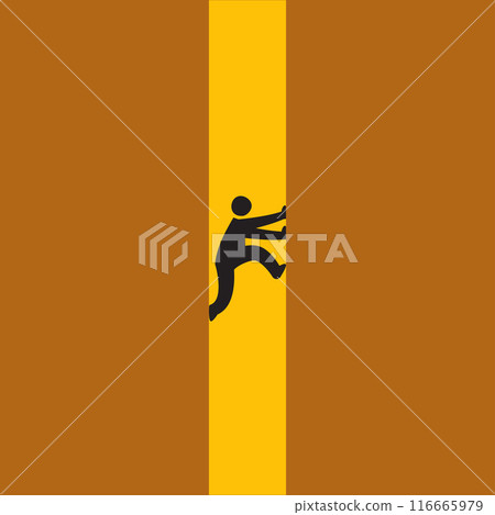 A person is stuck between two walls. Isolated Vector Illustration 116665979